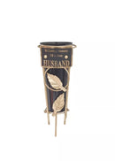 David Fischoff grave vase for husband, 36cm tall, a keepsake memorial vessel with detailed design and sturdy appearance.