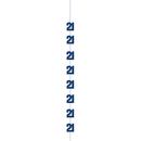 Blue 5ft hanging decor with "Age 21" glitz design for party decorations, from Unique brand.