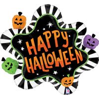 Grabo Foil Balloon Halloween Striped Splat 31"