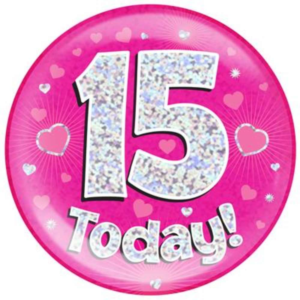 Oaktree Badge 15 Today Pink Jumbo 6