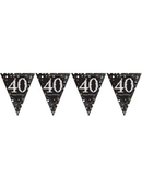 Amscan Flag Banner Age 40 Gold Celebration