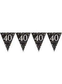 Amscan Flag Banner Age 40 Gold Celebration