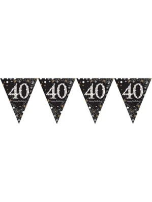 Amscan Flag Banner Age 40 Gold Celebration