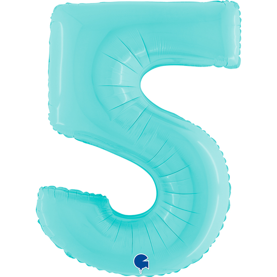 Grabo Foil Balloon Light Blue 40" Number 5