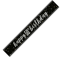 Unique Banner Black Glitz Age 50 9ft