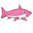 Pink Happy Shark 14" Mini Shape Foil Balloon
