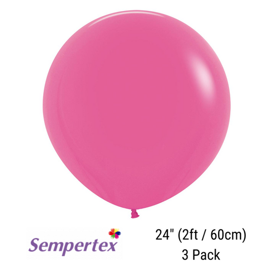 Sempertex Fashion Fuchsia 24" Latex 3pk
