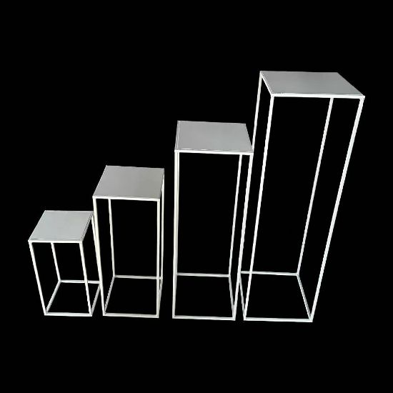 Square Stands White Set of 4 (Largest 1M x 30cm)