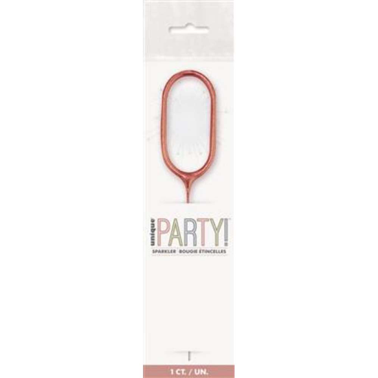 Unique Party Candle Sparkler Number 0 Rose Gold 7