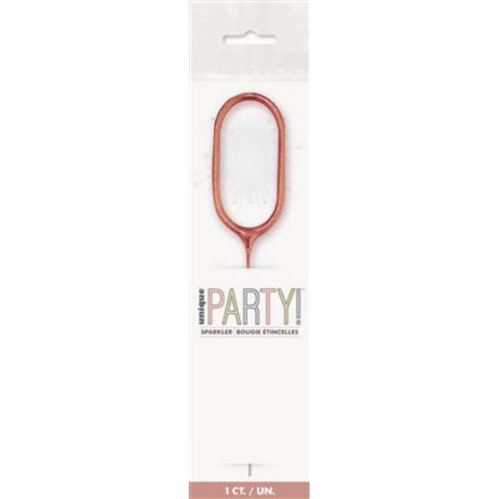 Unique Party Candle Sparkler Number 0 Rose Gold 7