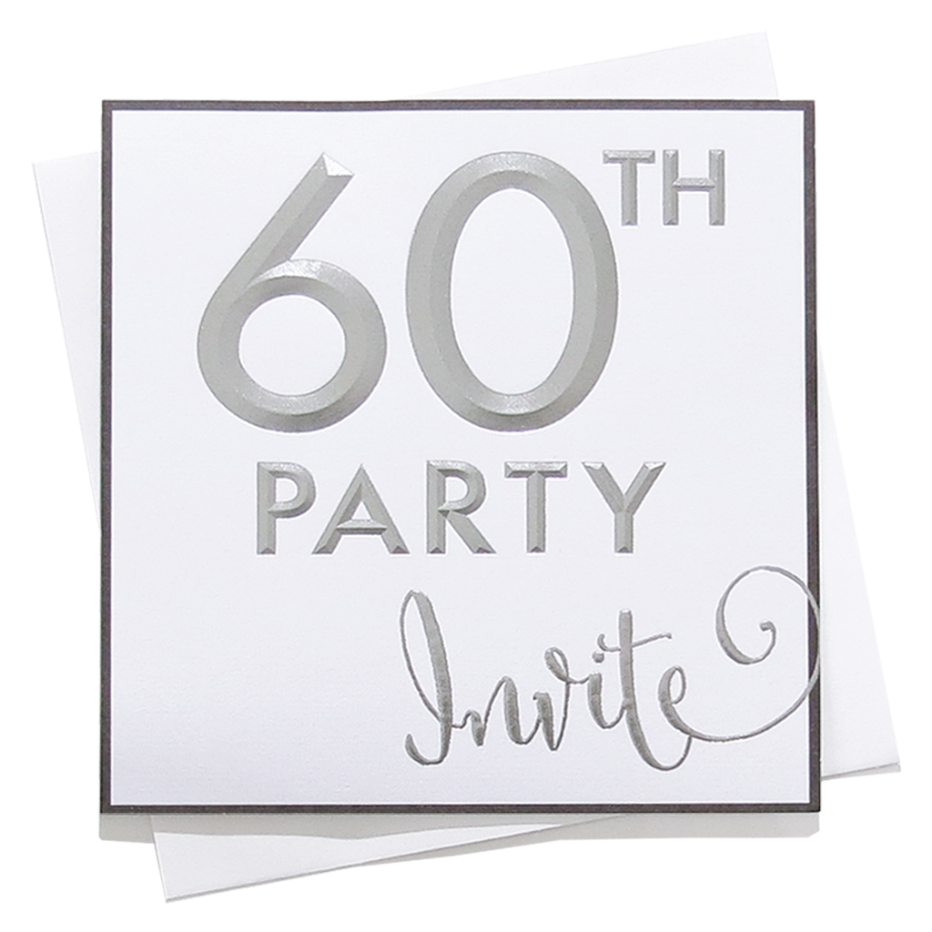 6pk C133SQ Invitations Birthday Age 60