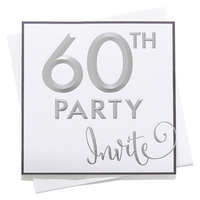 6pk C133SQ Invitations Birthday Age 60