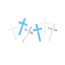 Fancy Blue & Silver Cross Foil Confetti 14g