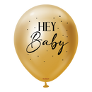 Kalisan Hey Baby Mirror Gold 18" Latex Balloon 2pk
