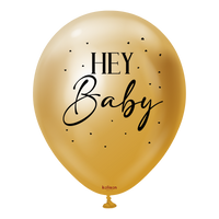 Kalisan Hey Baby Mirror Gold 18" Latex Balloon 2pk