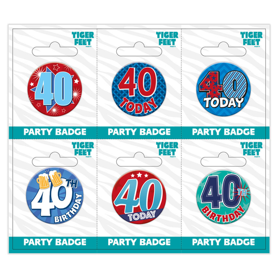 Small Badges Age 40 Male 6pk