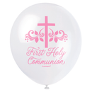 Unique Communion Pink 12" Latex Balloons 8pk