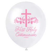 Unique Communion Pink 12" Latex Balloons 8pk