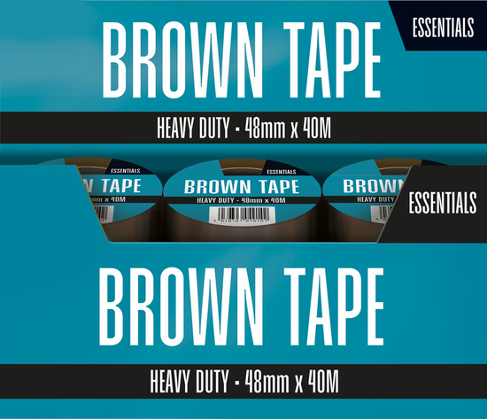 Essentials Tape Buff Heavy Duty Brown 48mm x 40m