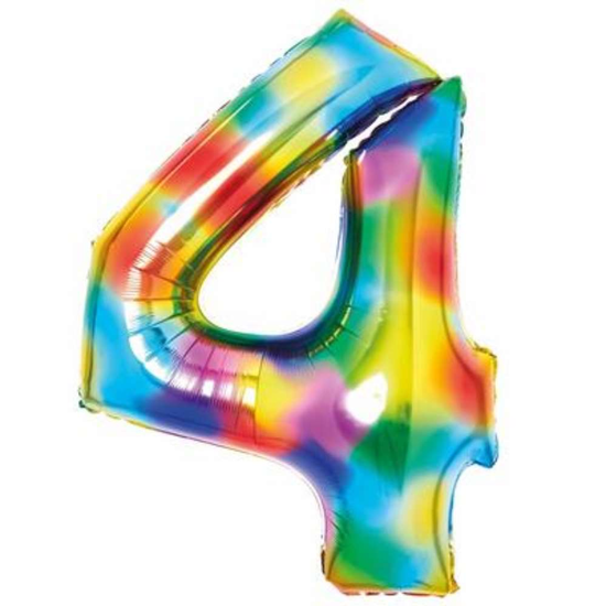 Anagram Foil Balloon Rainbow 34" Number 4