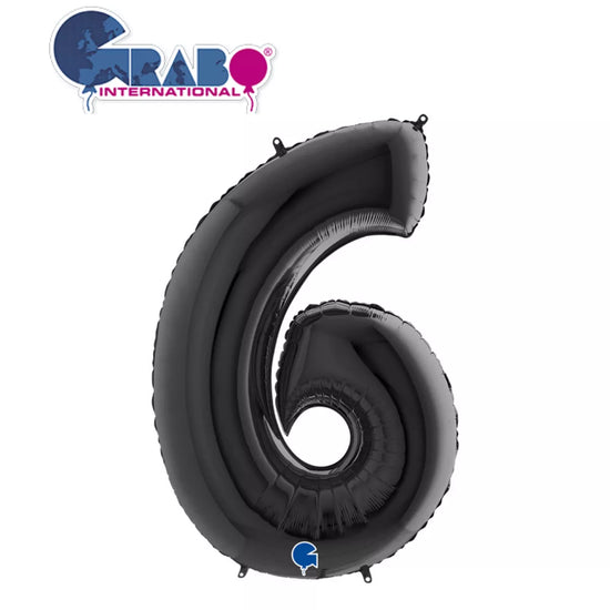 Grabo Foil Balloon Black 40" Number 6