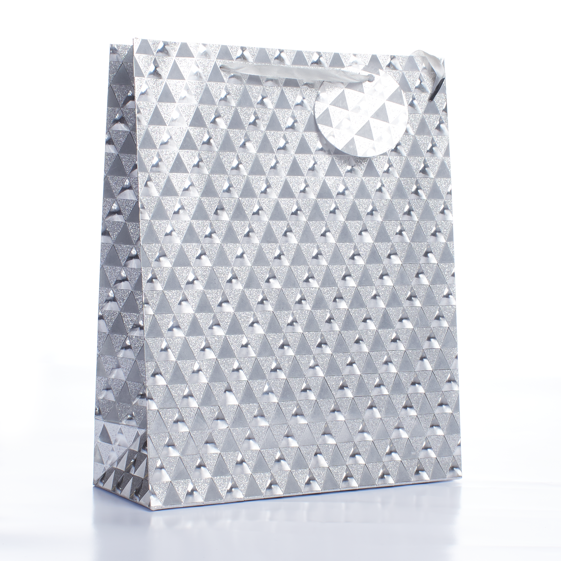 Tulip 6 Pack Gift Bags Silver Holographic Large