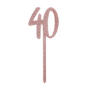 Hootyballoo Rose Gold 40th Cake Topper