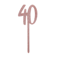 Hootyballoo Rose Gold 40th Cake Topper