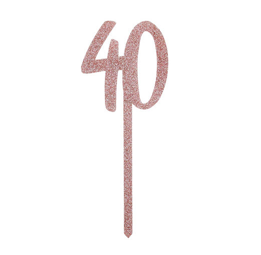 Hootyballoo Rose Gold 40th Cake Topper