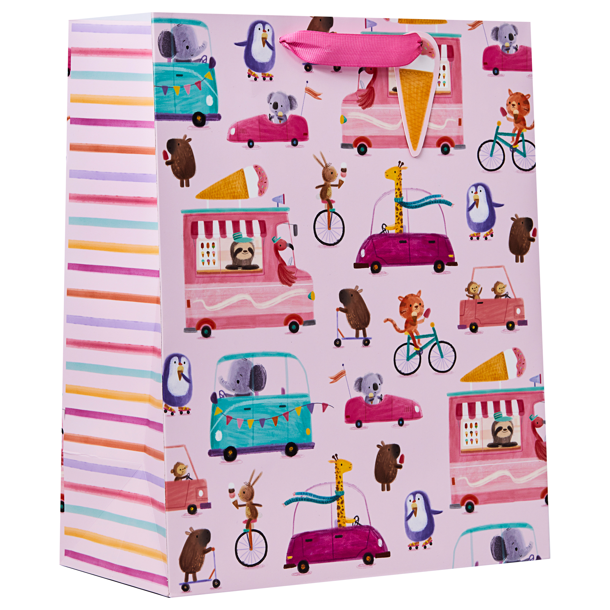 Partisan 6 Pack Gift Bag Wheelie Fun Pink Large