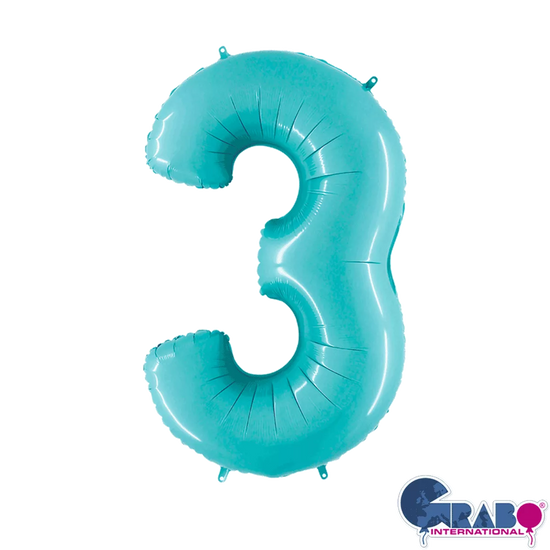 Grabo Foil Balloon Pastel Blue 26" Number 3