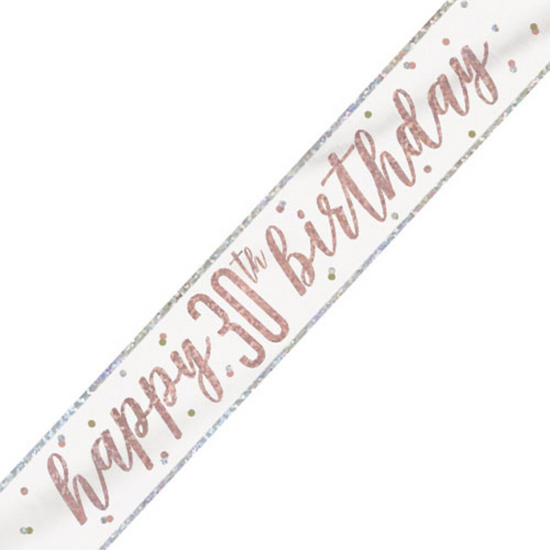 Unique Banner Rose Gold Glitz Age 30 9ft