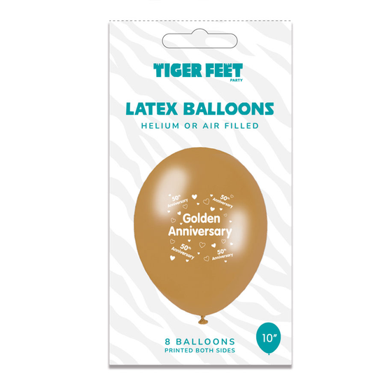 6 x 8pk Latex Balloons Your Golden Anniversary