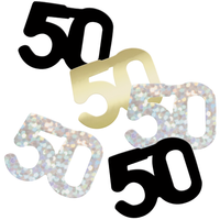 14g Confetti Age 50 Glitz Black