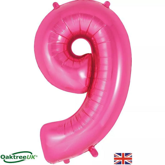 Oaktree Foil Balloon Pink 34" Number 9