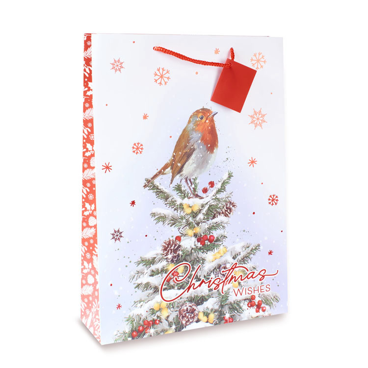 12pk Medium Portrait Gift Bags Robin