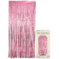 Door Curtain Foil 90cm x 2.4m Metallic Light Pink