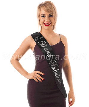 Alandra Satin Sash 50 And Fabulous Black
