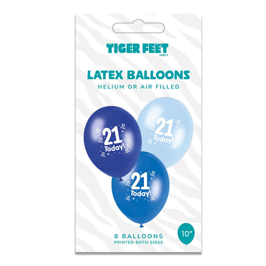 Age 21 Male Latex Balloons 6 x 8pk