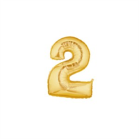 Oaktree Foil Balloon Gold 7" Number 2