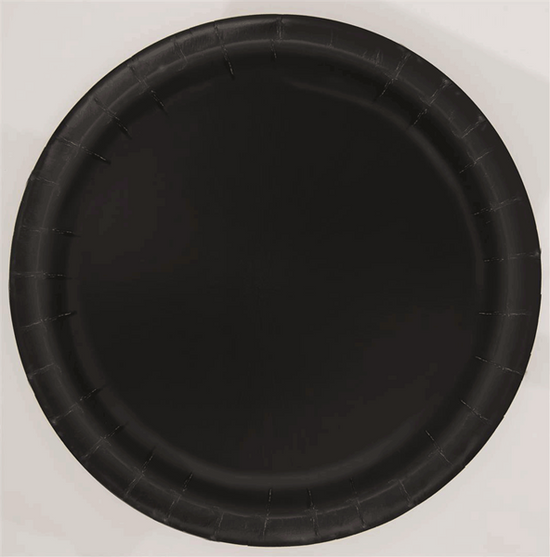 Unique 16 Pack Plates Midnight Black Round 9