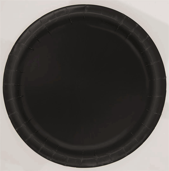 Unique 16 Pack Plates Midnight Black Round 9