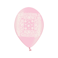 Christening Girl 9" Pink Latex Balloons 10pk
