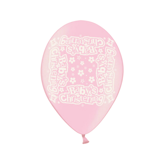Christening Girl 9" Pink Latex Balloons 10pk