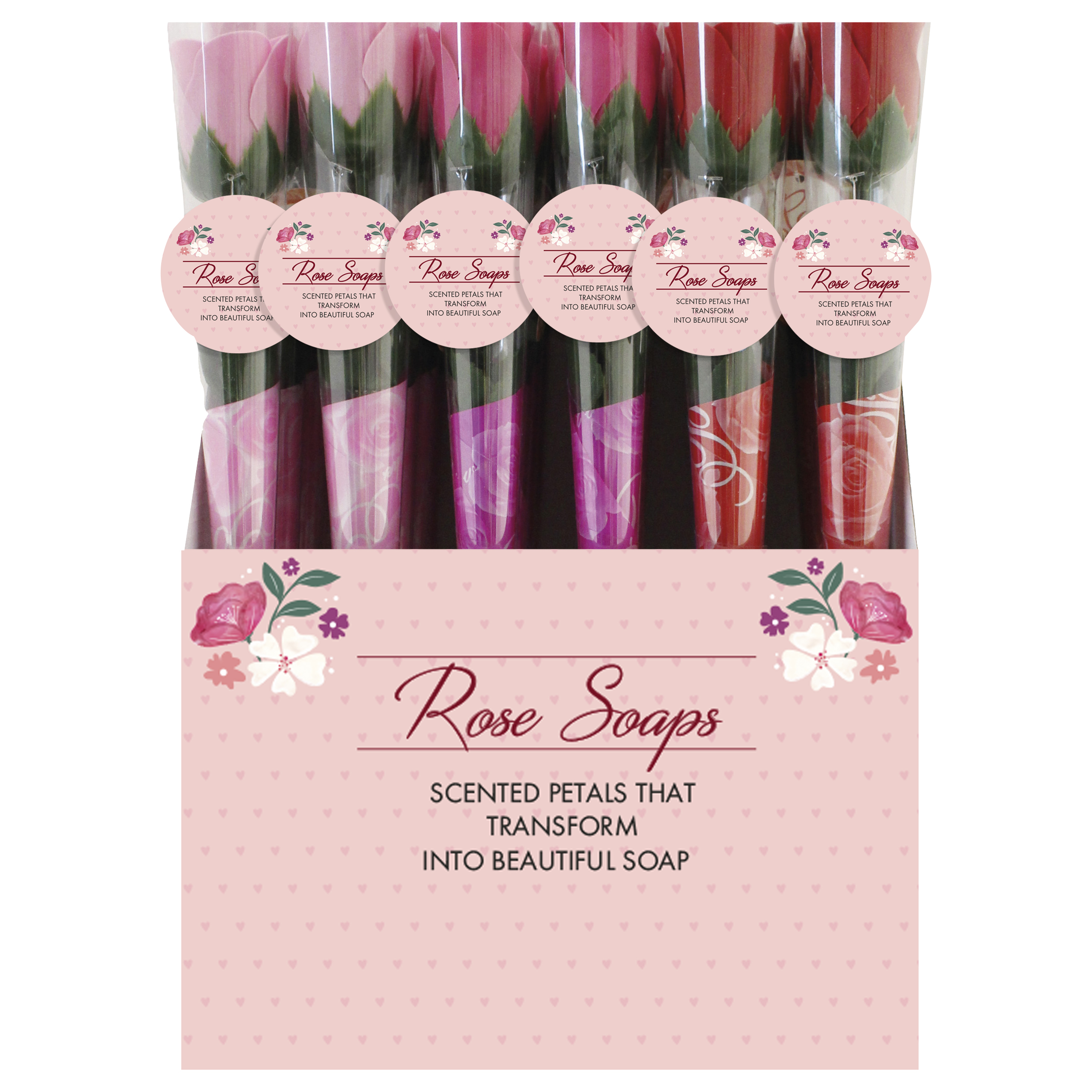 Soap Roses In Acetate Tube 24pk
