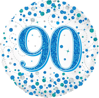 Oaktree Sparkling Fizz Age 90 Blue 18" Foil