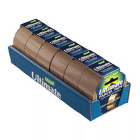 Ultratape 6-pack brown tape rolls, 50mm x 50m, showing the tape's texture and packaging for sealing and bundling.