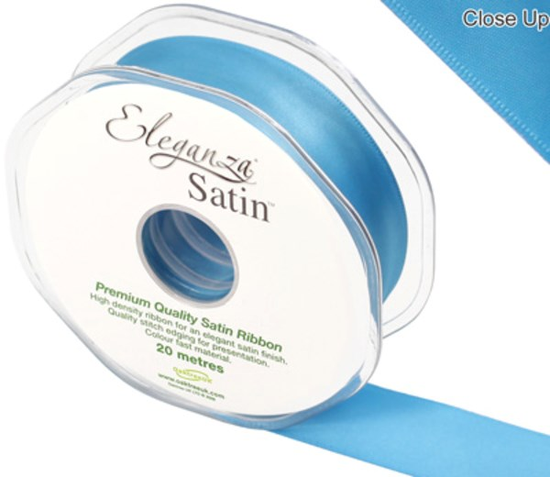 Eleganza Satin Ribbon Turquoise 25mm x 20m