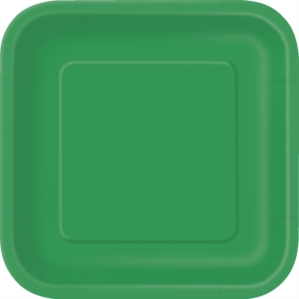 Unique 16 Pack Plates Emerald Green Square 7