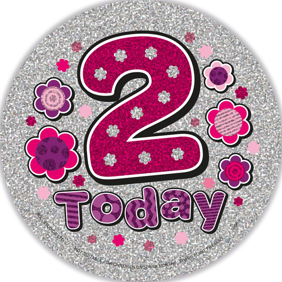6pk Big Badges Birthday Age 2